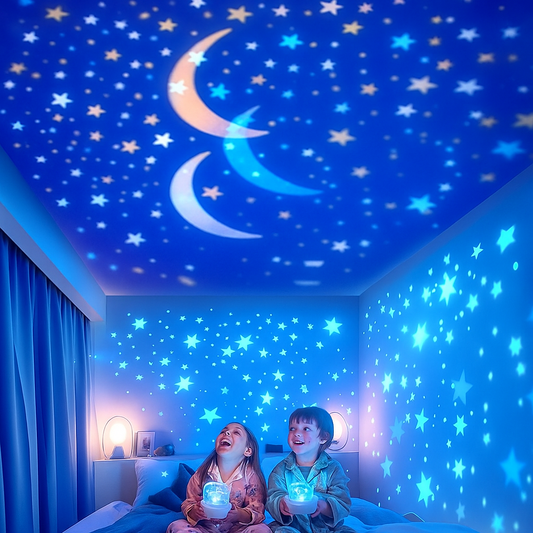 De 2 in 1 slaapkamerlamp en projector voor kinderen