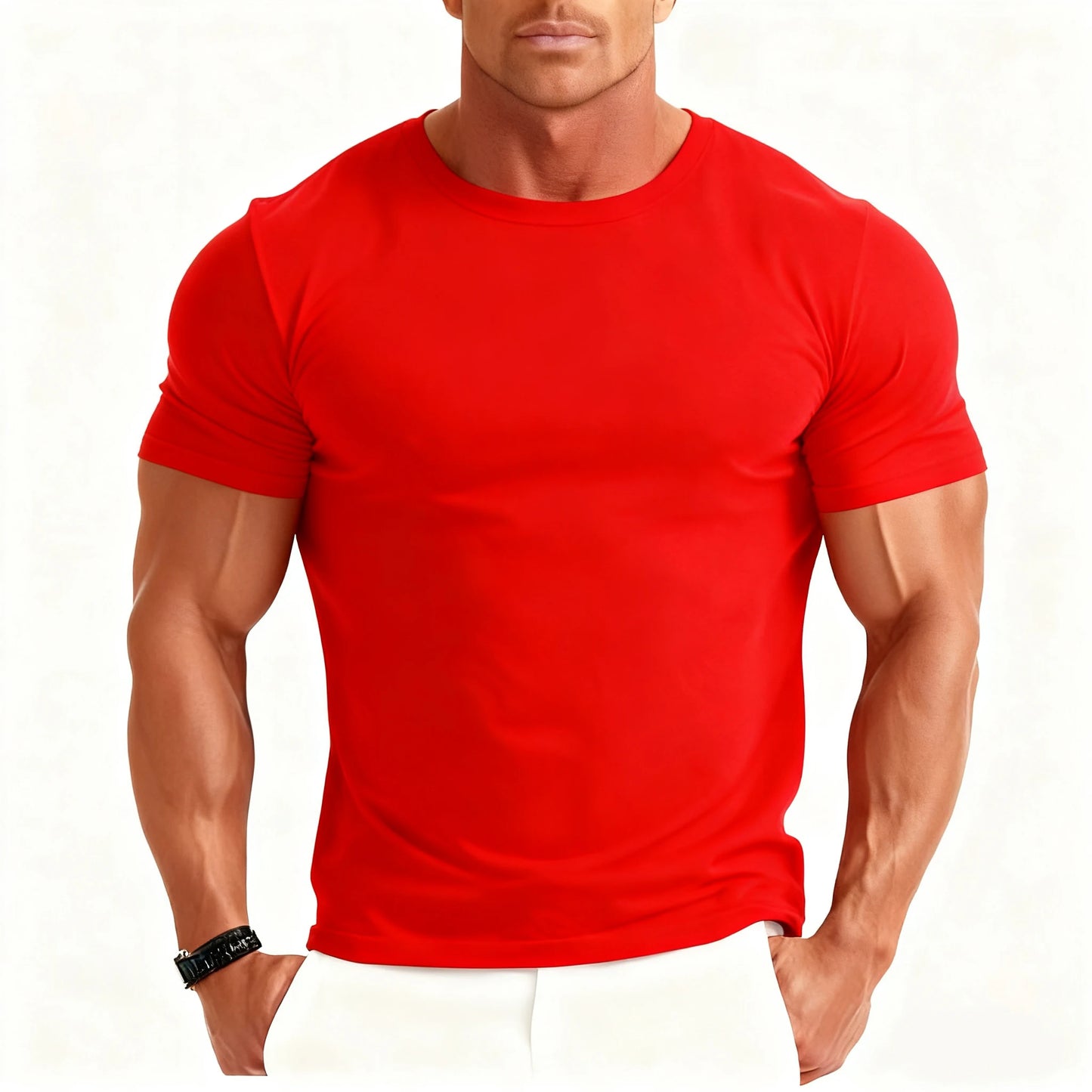 Hoge Kwaliteit Maatwerk Basis Zacht Snel Droog Sport Spier Atletische Ronde Hals Mannen T-Shirt