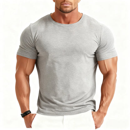 Hoge Kwaliteit Maatwerk Basis Zacht Snel Droog Sport Spier Atletische Ronde Hals Mannen T-Shirt