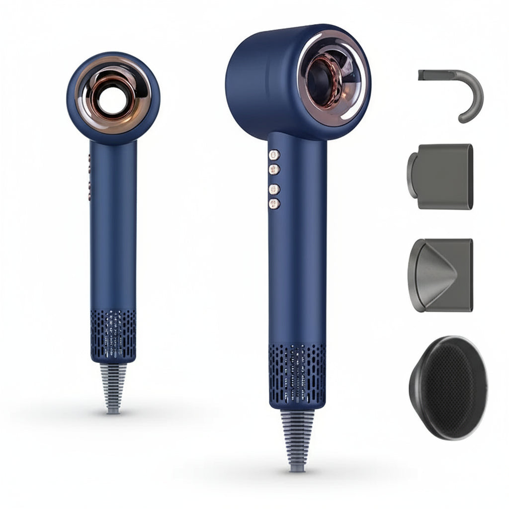 Professionele haarföhn met geavanceerde negatieve-ionen technologie voor glanzend & gezond haar van salonkwaliteit