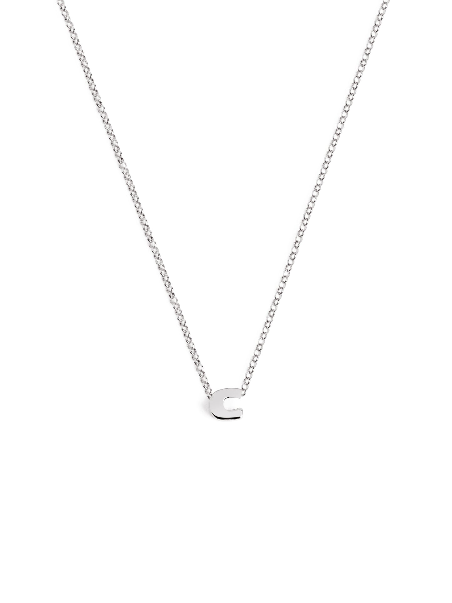 Zilveren ketting met gepersonaliseerd initiaal