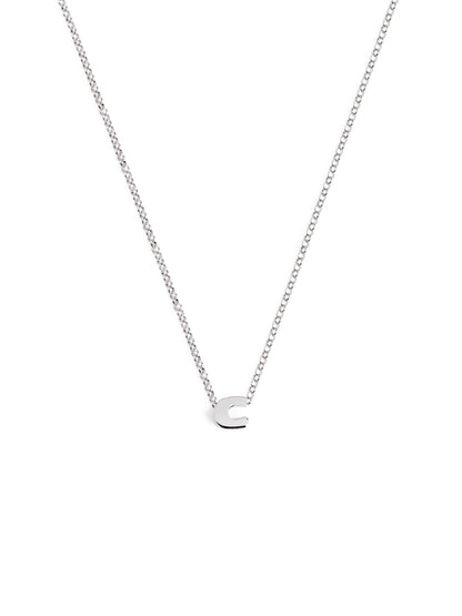 Zilveren ketting met gepersonaliseerd initiaal